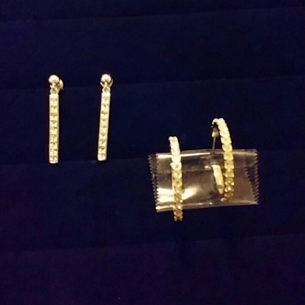 Silver & rhinestone earrings